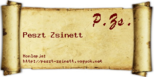 Peszt Zsinett névjegykártya